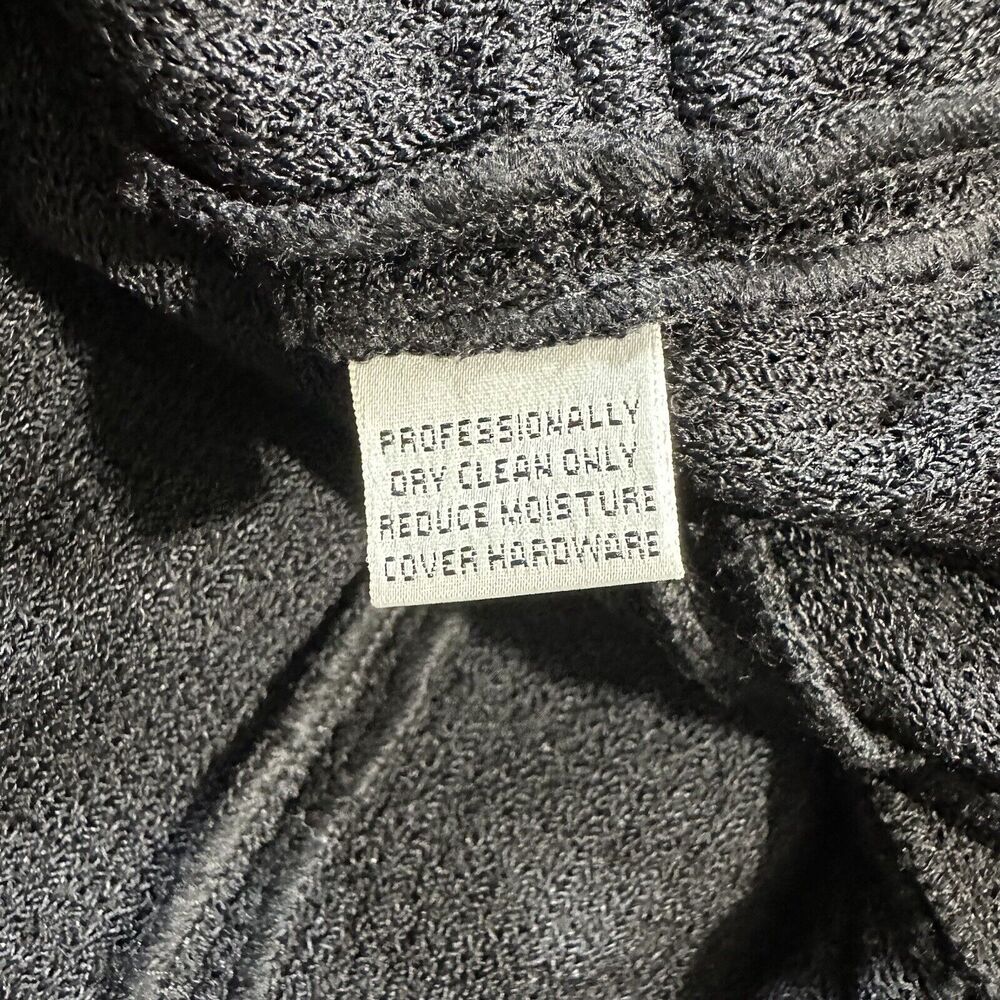 St John Collection By Marie Gray Knit Blazer Size 10 Black Gold Chain Zip Up - Picture 6 of 9